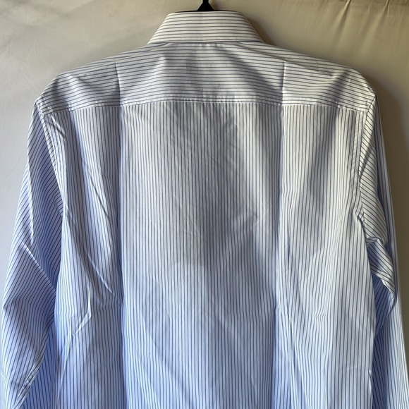 Boss Hugo Boss Dress Shirt Sharp Fit Blue White Stripe 15 32/33 New - Picture 6 of 12